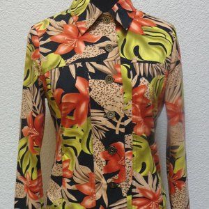 ALLISON DALEY ANIMAL PRINT TROPICAL BLAZER 6P